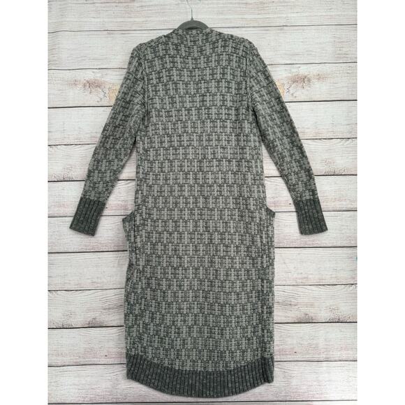 Trouve Open Front Fringe Hem Duster Cardigan Sweater Women's Small‎ Gray - Picture 2 of 12